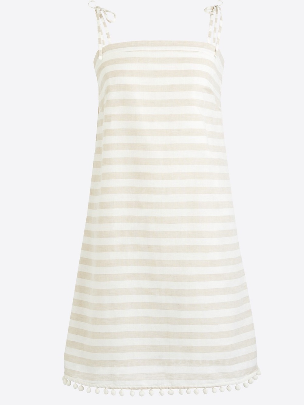 J. Crew Striped Tie‑Strap Sundress in Cream and White Size XL - Picture 1 of 10